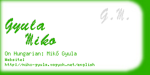 gyula miko business card