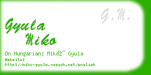 gyula miko business card